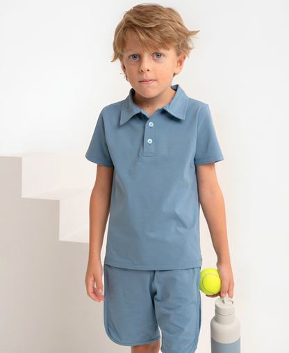 Newport Boy Polo - Misty Blue